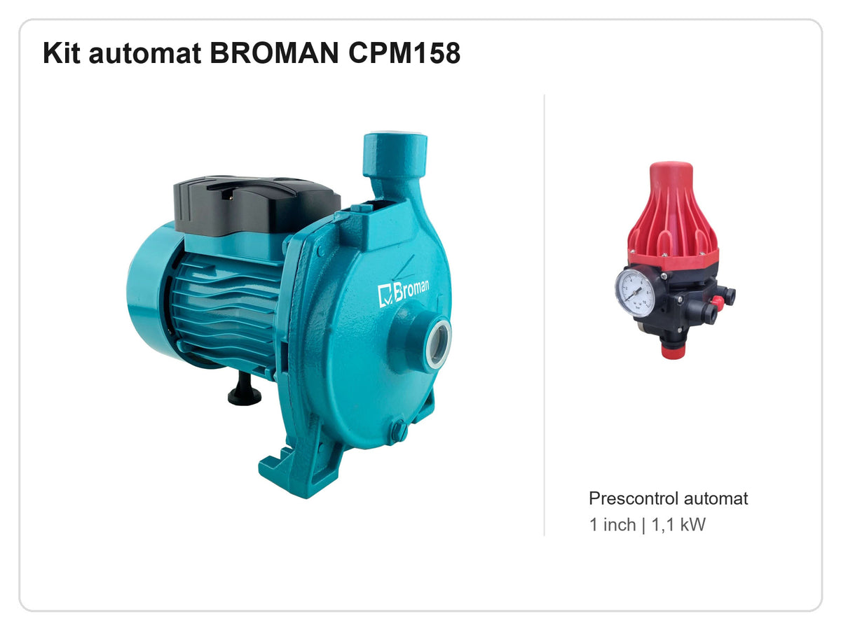 Kit automat Broman CPM158 1000W cu prescontrol 1 inch - toate produsele incluse