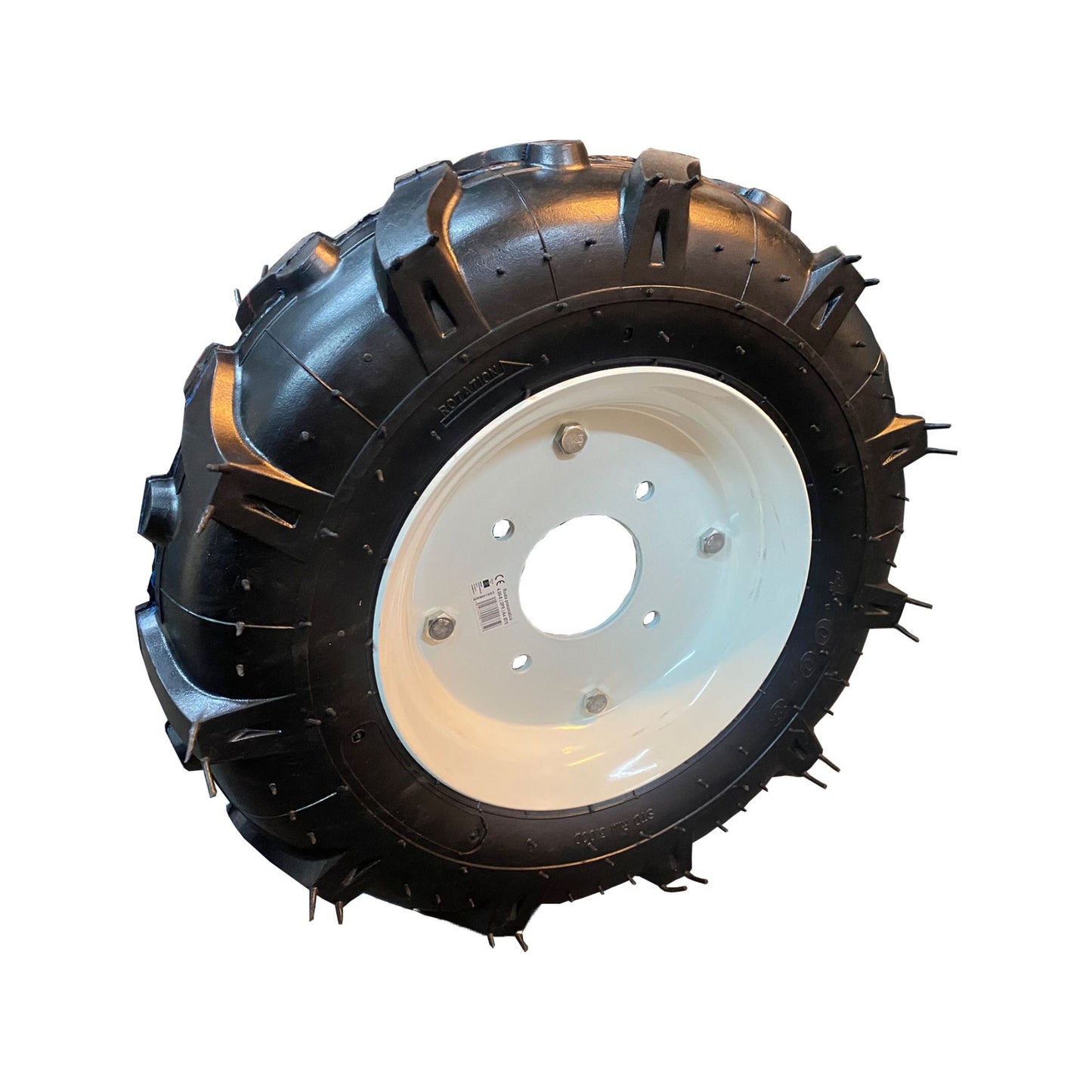 Roata motocultor BROMAN 4.00-8 cu flansa, profil tractor, ax 14 mm