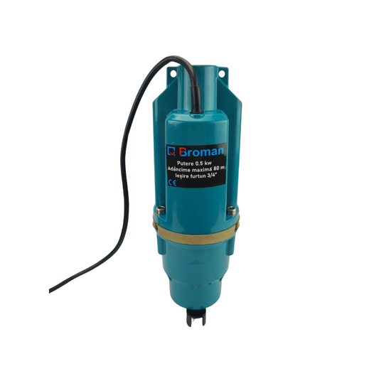 Pompa Submersibila Vibratii Broman | 500W | Tripla Absorbtie | 80m | 1080 L/h | 3/4"