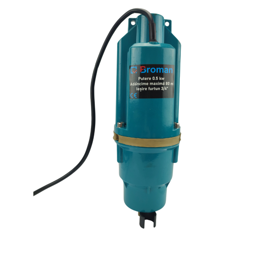 Pompa Submersibila Vibratii Broman | 500W | Tripla Absorbtie | 80m | 1080 L/h | 3/4"