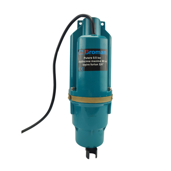 Pompa Submersibila Vibratii Broman | 500W | Tripla Absorbtie | 80m | 1080 L/h | 3/4"