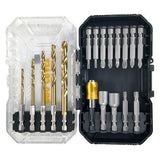 Set burghie si biti PROCRAFT DBS-18, 18 piese, pentru metal, chei tubulare si suport magnetic