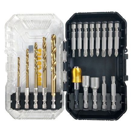 Set burghie PROCRAFT DBS-18 , 18 piese, Burghie pentru metal , Chei tubulare, Biți