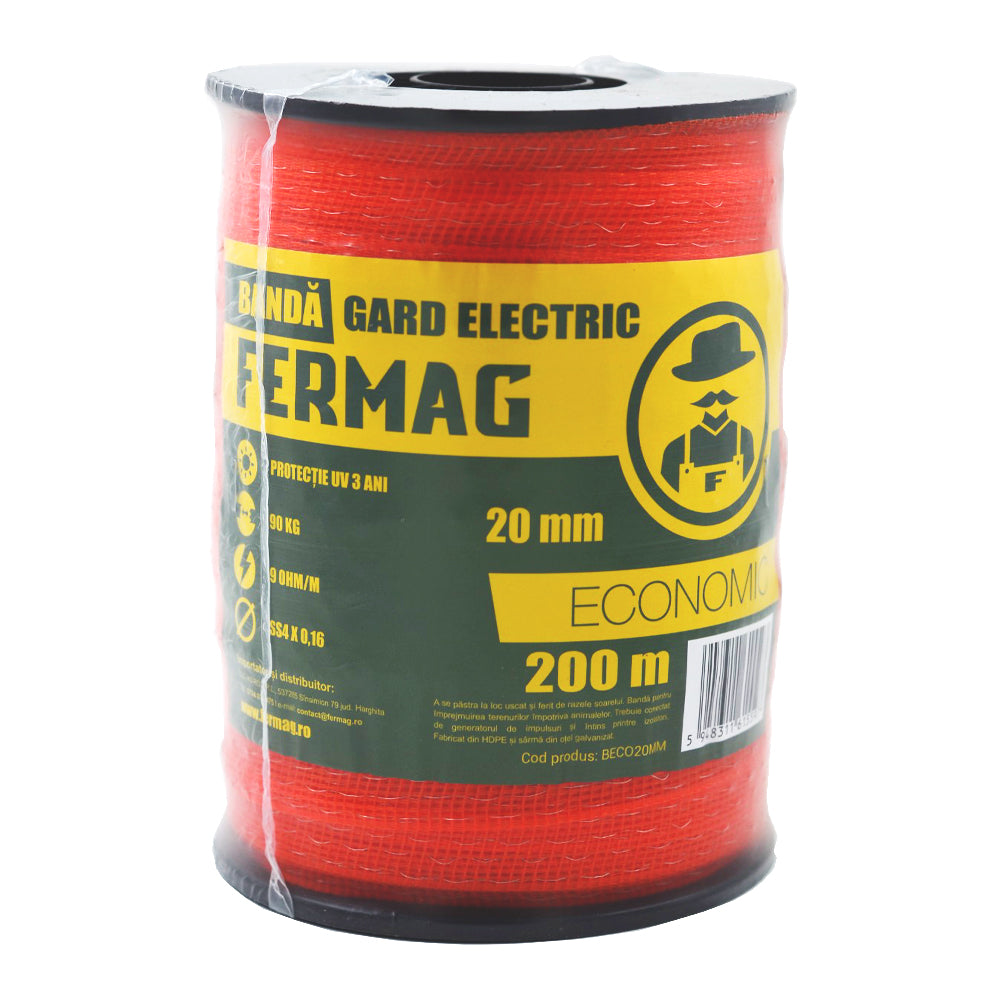Fir gard electric 20 mm 200 m rosu rezistent