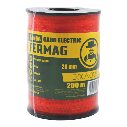 Fir gard electric 20 mm 200 m rosu rezistent