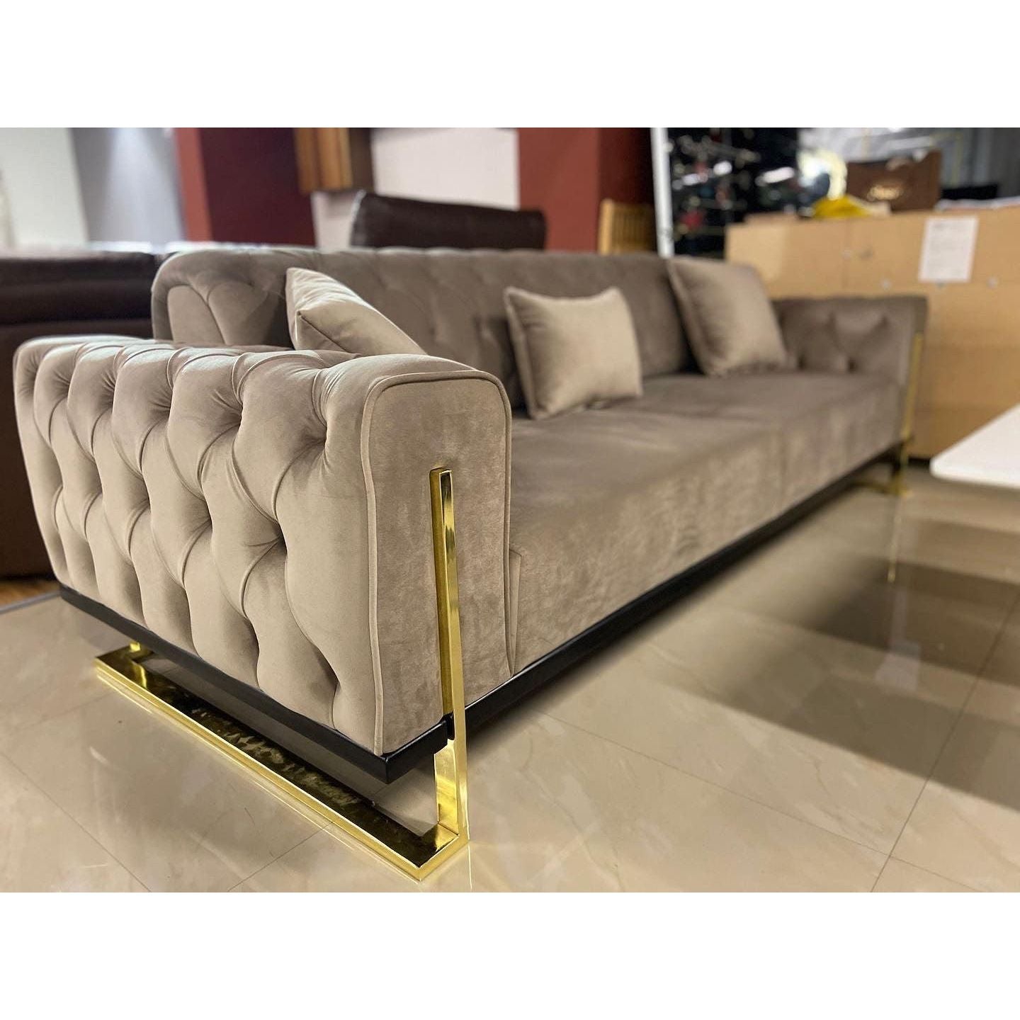 Canapea Gold Chesterfield Brown, OT14.3.2 - ZEP.RO - Ți-e la îndemână!