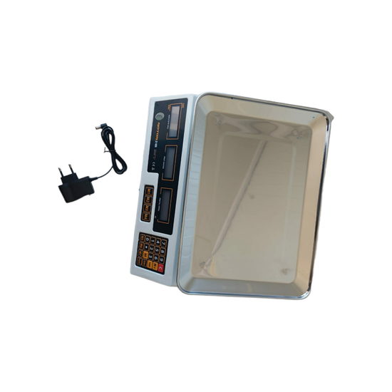 Cantar electric comercial ROTOR YZ-218, 40 kg, baterie reincarcabila, memorare 7 preturi, precizie 1/3000 f.s