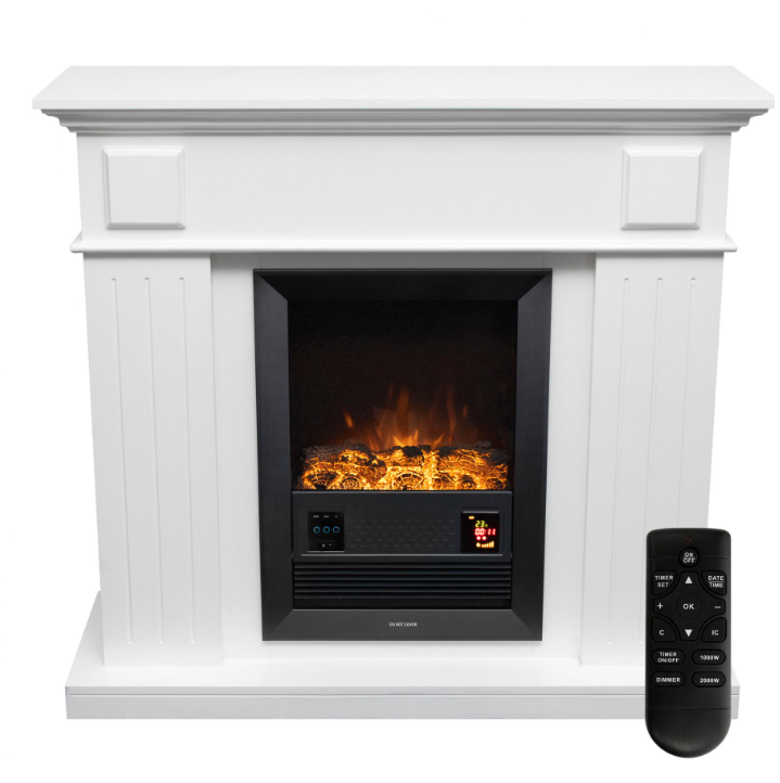 Semineu electric de perete Home FKK 18 – 2000 W, design modern alb