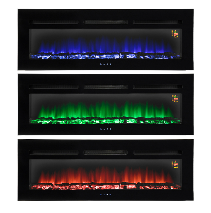 Semineu electric incorporabil Home Zep, 2000W, 127 x 45 x 17 cm