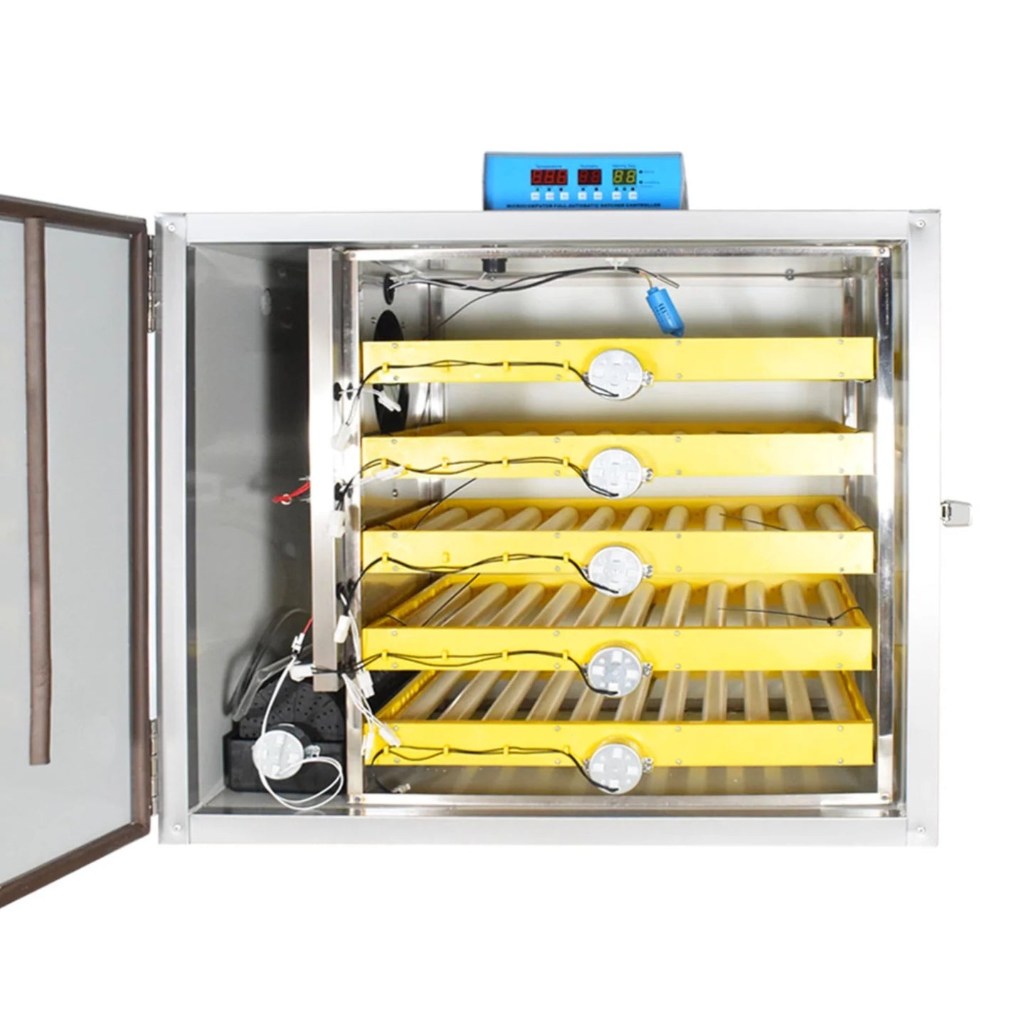 Incubator profesional ZEP MS-350 cu invertor, 350 oua, intoarcere automata, control temperatura si umiditate