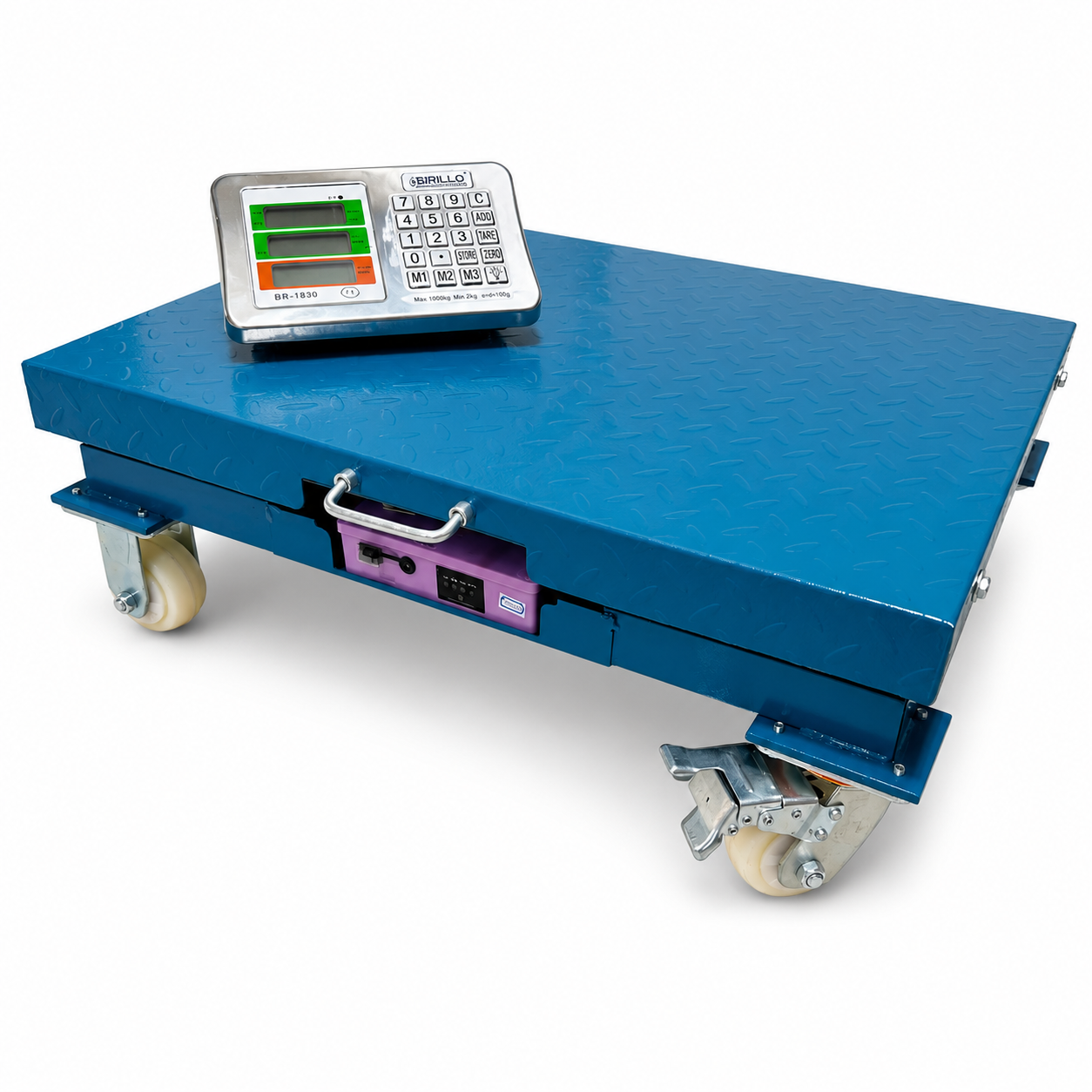 Cantar Industrial de Podea Brillo 1000 kg, Platforma 80x60 cm, LCD, Precizie 100 g