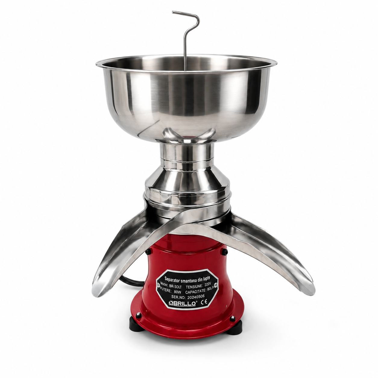 Separator Electric Smantana Brillo BR-50L, 50 L/h, 80W, 9800 RPM, Inox