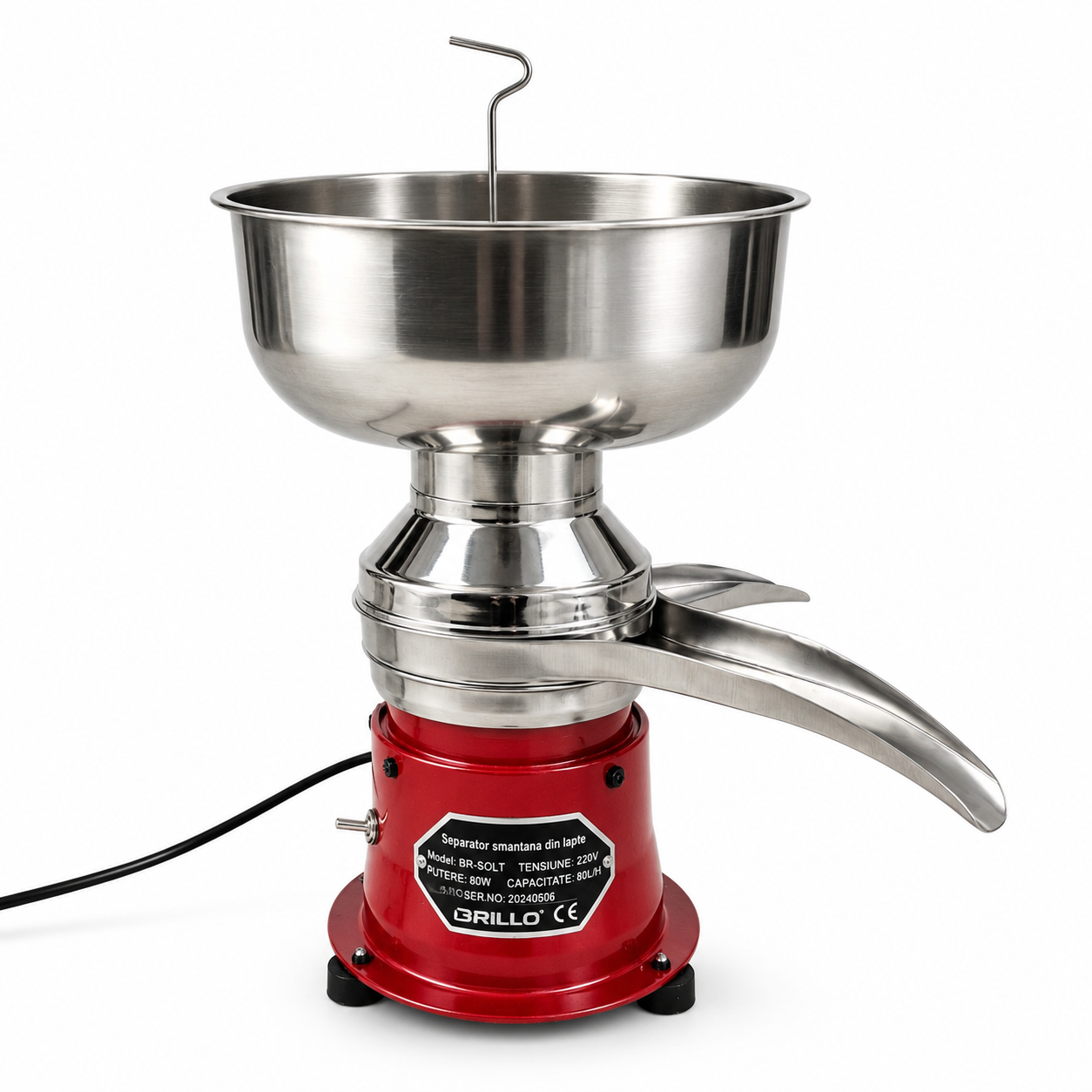 Separator Electric Smantana Brillo BR-50L, 50 L/h, 80W, 9800 RPM, Inox