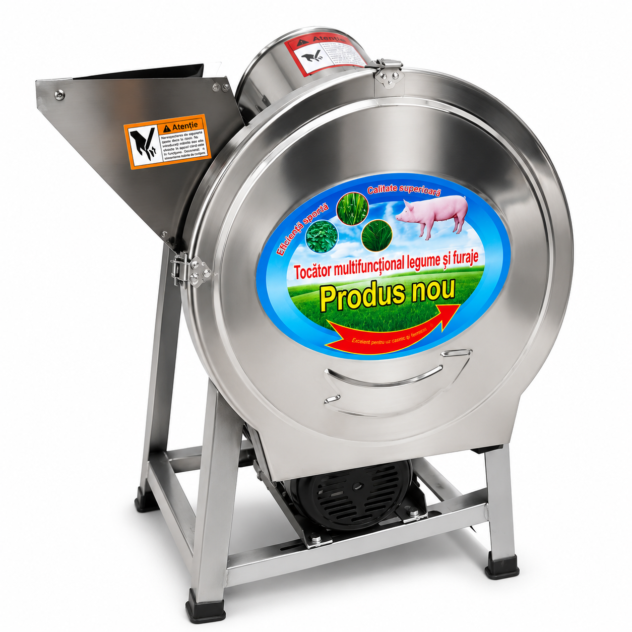 Razatoare si tocator electric furaje Brillo 2 in 1, 2.2kW, 2800 rpm, 300 kg/h, inox