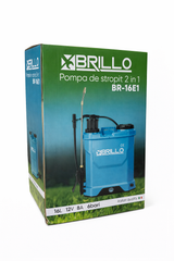 Pompa de stropit BRILLO 2 in 1, 16L, electrica si manuala, baterie 12V 8Ah, 6 bari, lance inox