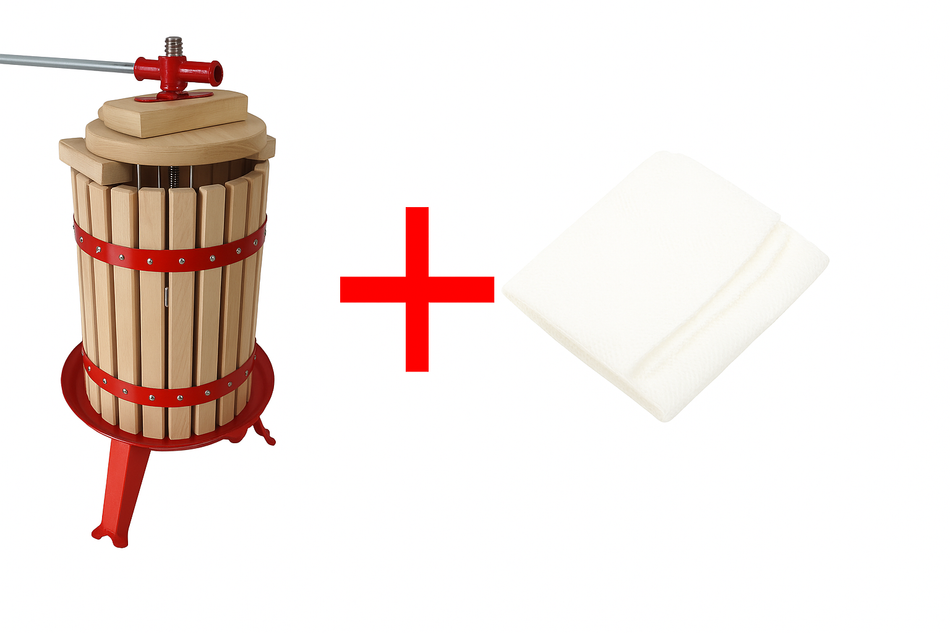 Pachet Teasc Elefant FP-12 12L lemn stejar + sac filtru 12L pentru struguri si fructe