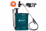 Pompa de stropit PROFESIONALA Gospodarul Profesionist 16L, 2 in 1 – electrica cu baterie + actionare manuala, lance inox, 3 duze incluse