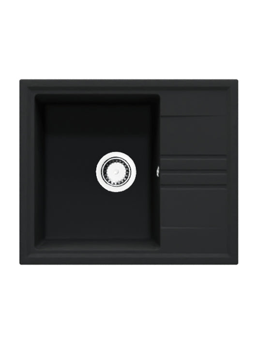 Chiuveta de bucatarie din granit Alina - negru metalic