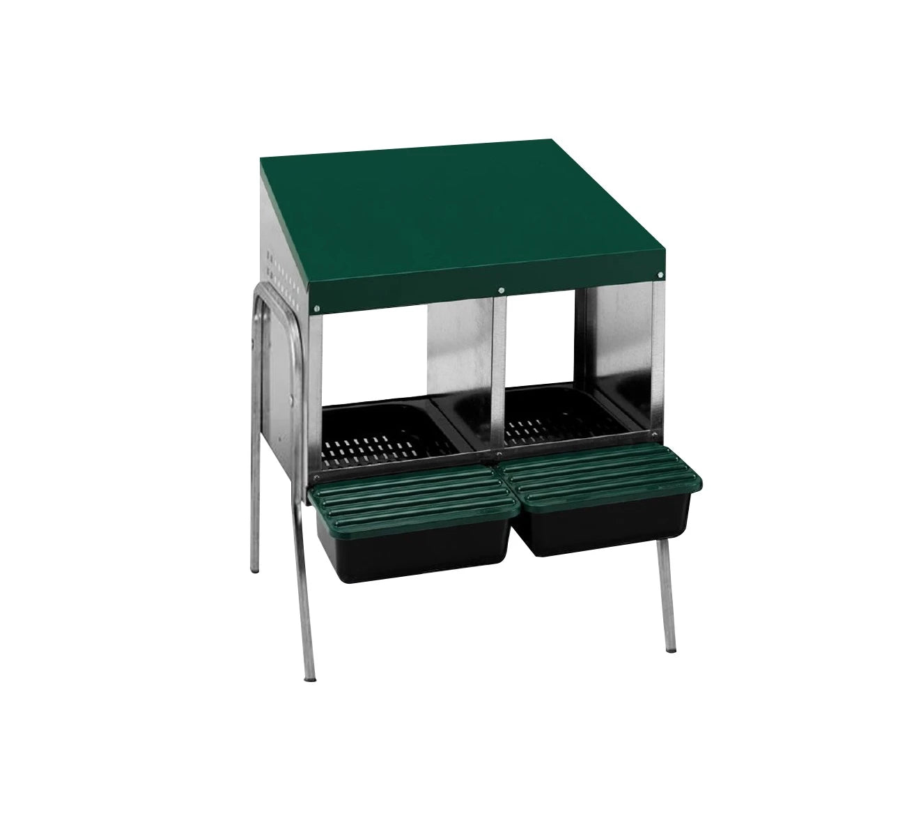 Cuibar pasari ZEP MG-02WS PROFI, 2 compartimente, cu picioare, metal galvanizat, colector oua