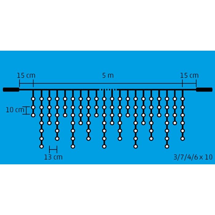 Perdea de lumini cu 400 LED, cu legare in serie, DLFJ 400/WH