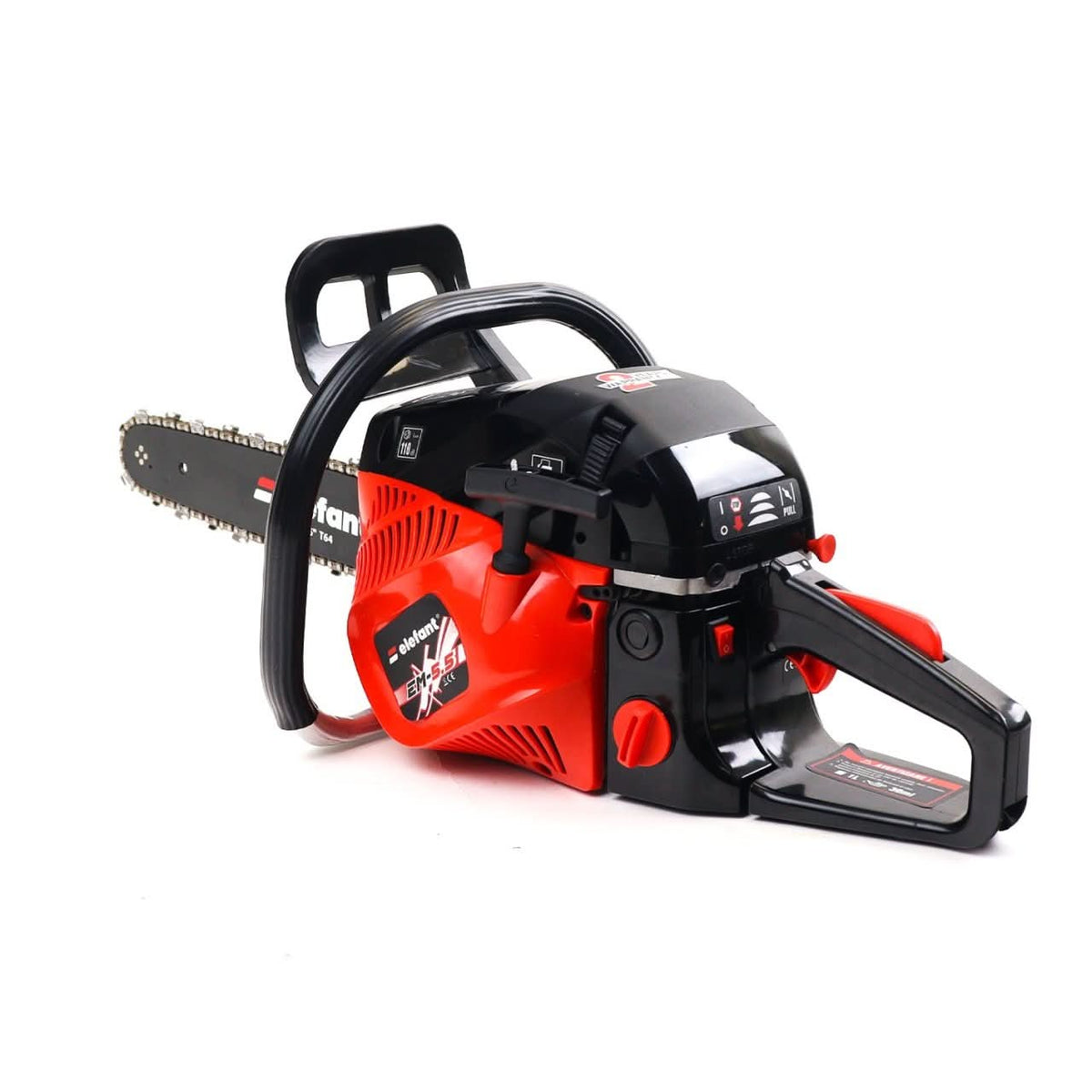 Drujba pe benzina ELEFANT EM-5.5, 5.5CP, 52cc, 10000rpm, lame 38 si 45cm, 2 lanturi