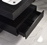 Set Baie NOVA Negru 100x50x15 cm, Oglinda LED, Lavoar Piatra Sinterizata