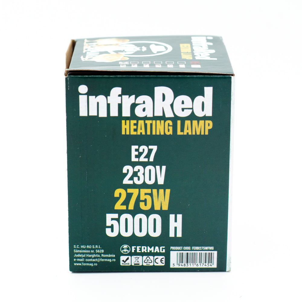 Bec infrarosu Fermag 275W E27 rosu pentru pui purcei miei reptile