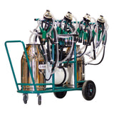 Aparat de muls cu 4 posturi, 2 bidoane inox 40L, pulsator electronic, motor electric 1.1 kW