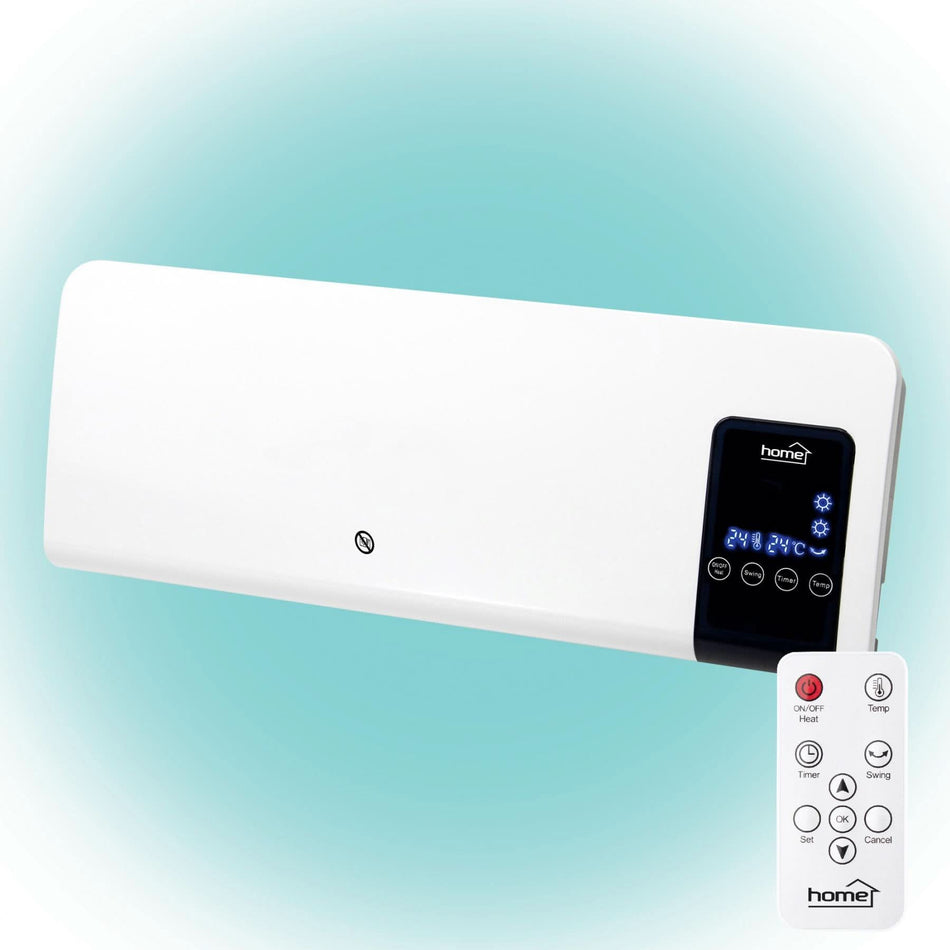 Aeroterma de perete Home FKF 59201, 2000W, cu termostat digital, functie STOP, program saptamanal si telecomanda