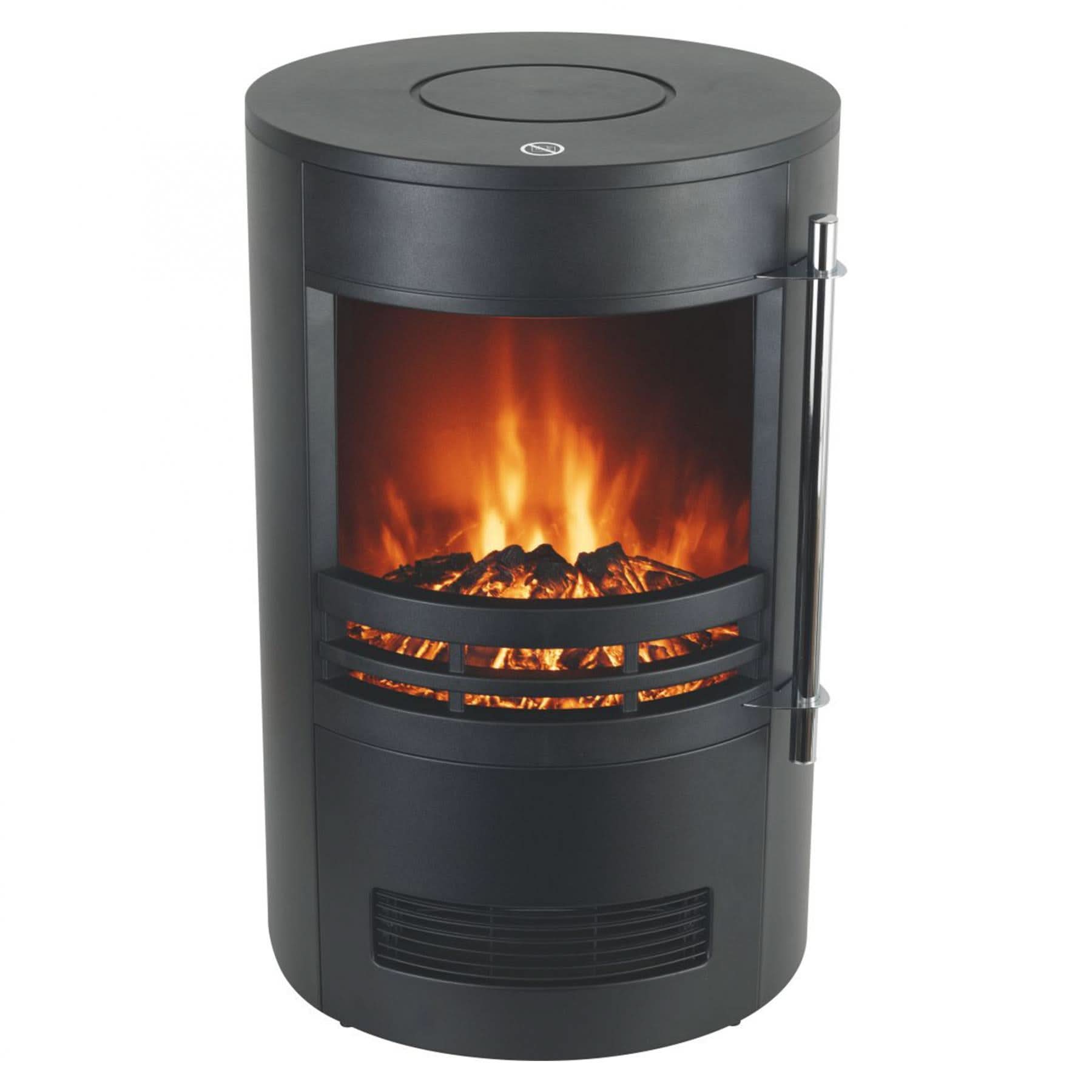 Semineu electric Home FKK 14, 2000W, efect flacara reala, 2 trepte incalzire, termostat mecanic, protectie supraincalzire, negru