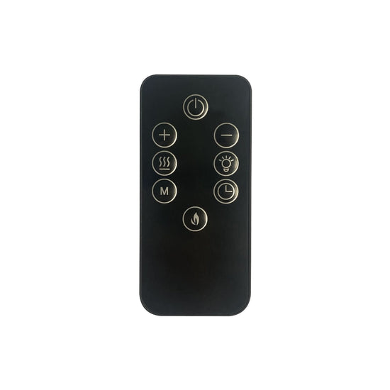 Semineu electric FKK 24, 1800W, montaj perete sau pe picior, efect flacara reala, termostat digital, program saptamanal, sticla securizata, negru