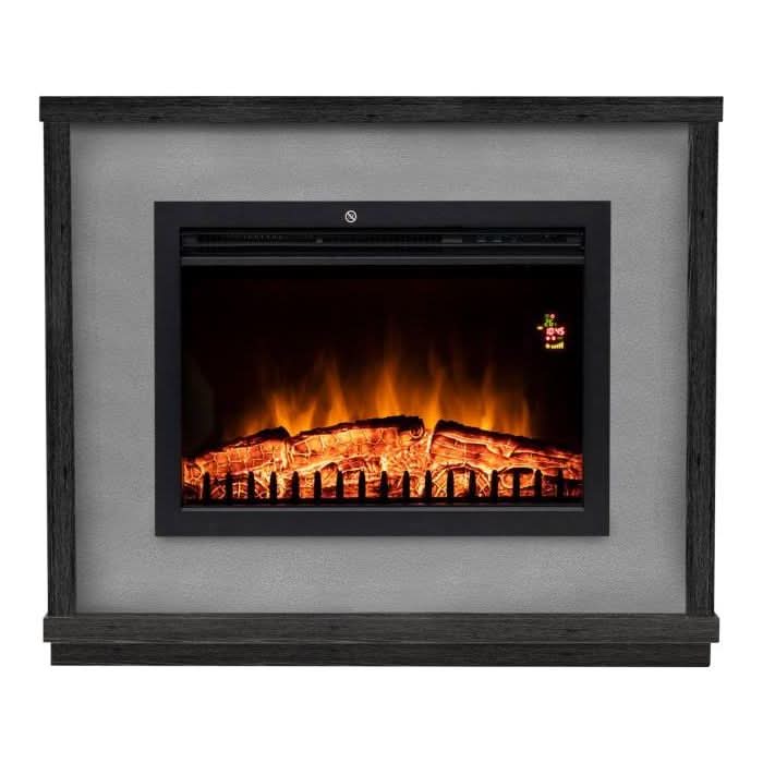 Semineu electric Palermo Home Zep, 2000W, termostat electronic, efect flacara LED, telecomanda, program saptamanal, cadru PAL melaminat