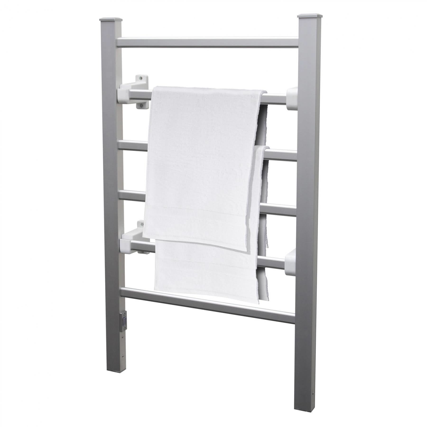 Uscator electric de prosoape FTW 2, 100W, 6 tije, montaj pe perete sau cu picioare, protectie IPX1, oprire automata, alb