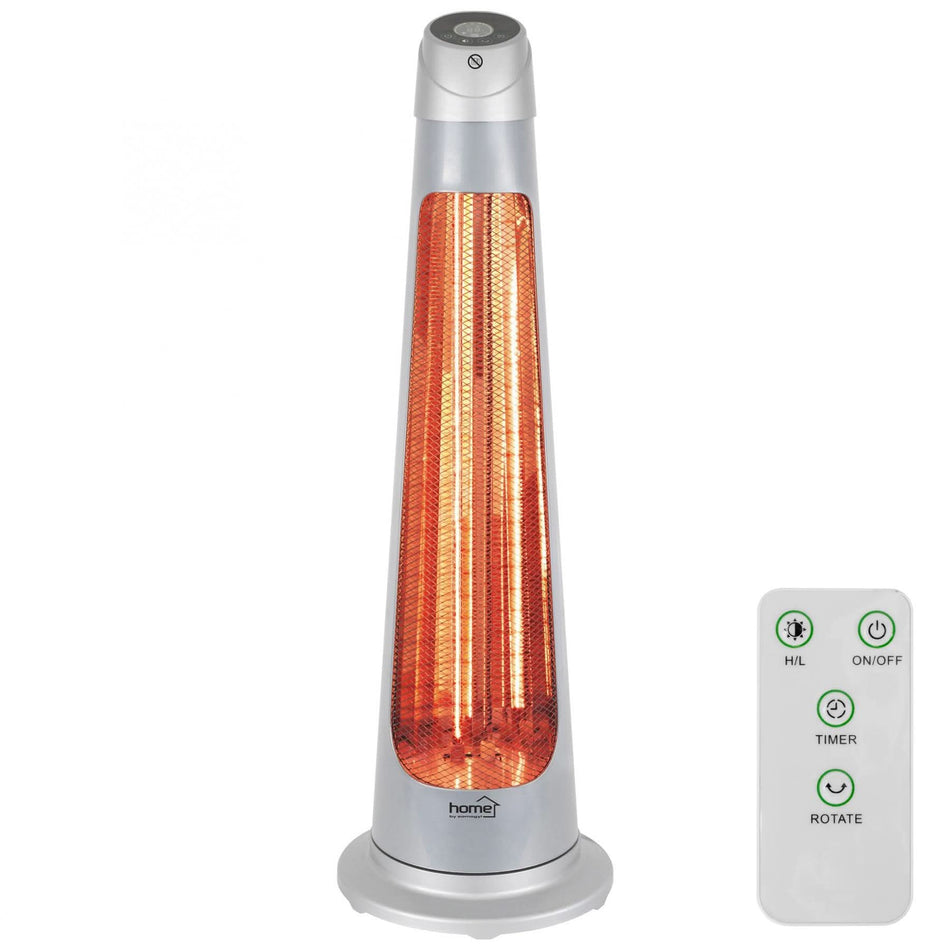 Radiator halogen si fibra de carbon FK 252, 1200W, telecomanda, oscilant, timer, IPX4