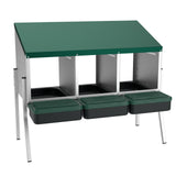 Cuibar pasari ZEP MG-03, 3 compartimente, cu picioare, metal galvanizat, colector oua