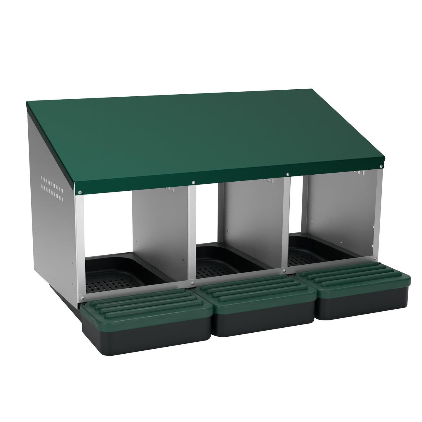 Cuibar pasari ZEP MG-03, 3 compartimente, cu picioare, metal galvanizat, colector oua
