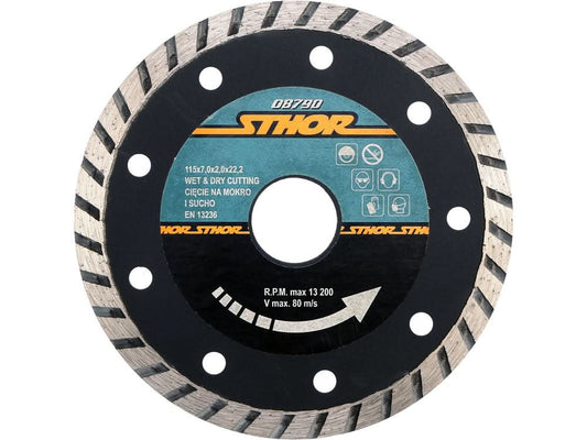Disc diamantat turbo 115 mm x 2.7 mm, prindere H7 – taiere rapida si precisa
