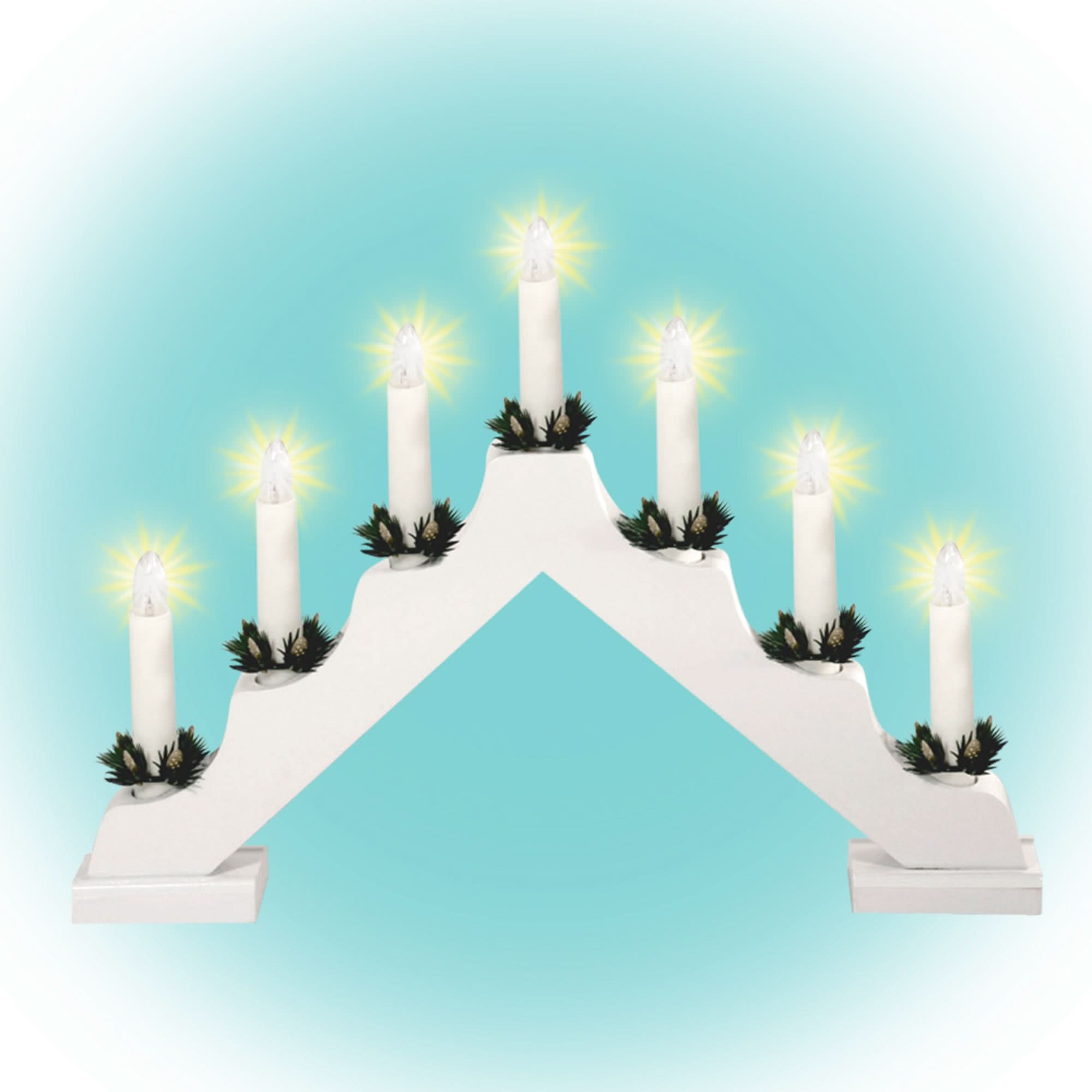 Decor piramida cu lumanari Home Zep, 7 LED-uri, 30 x 40 cm, 230V