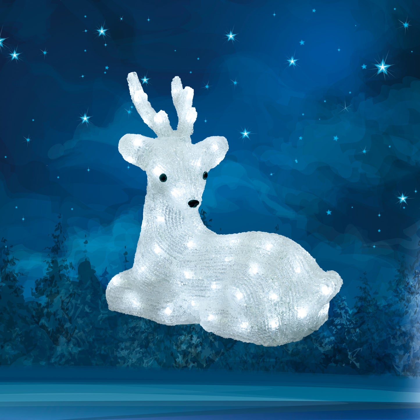 Decoratiune ren din acril Home Zep, 64 LED-uri, 34 cm, 230V