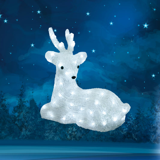 Decoratiune ren din acril Home Zep, 64 LED-uri, 34 cm, 230V