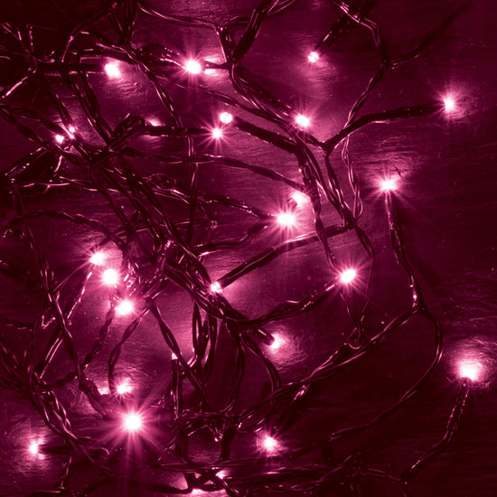 Ghirlanda LED 100 LED-uri Pink 8m Interior Cablul Verde Alimentare 230V