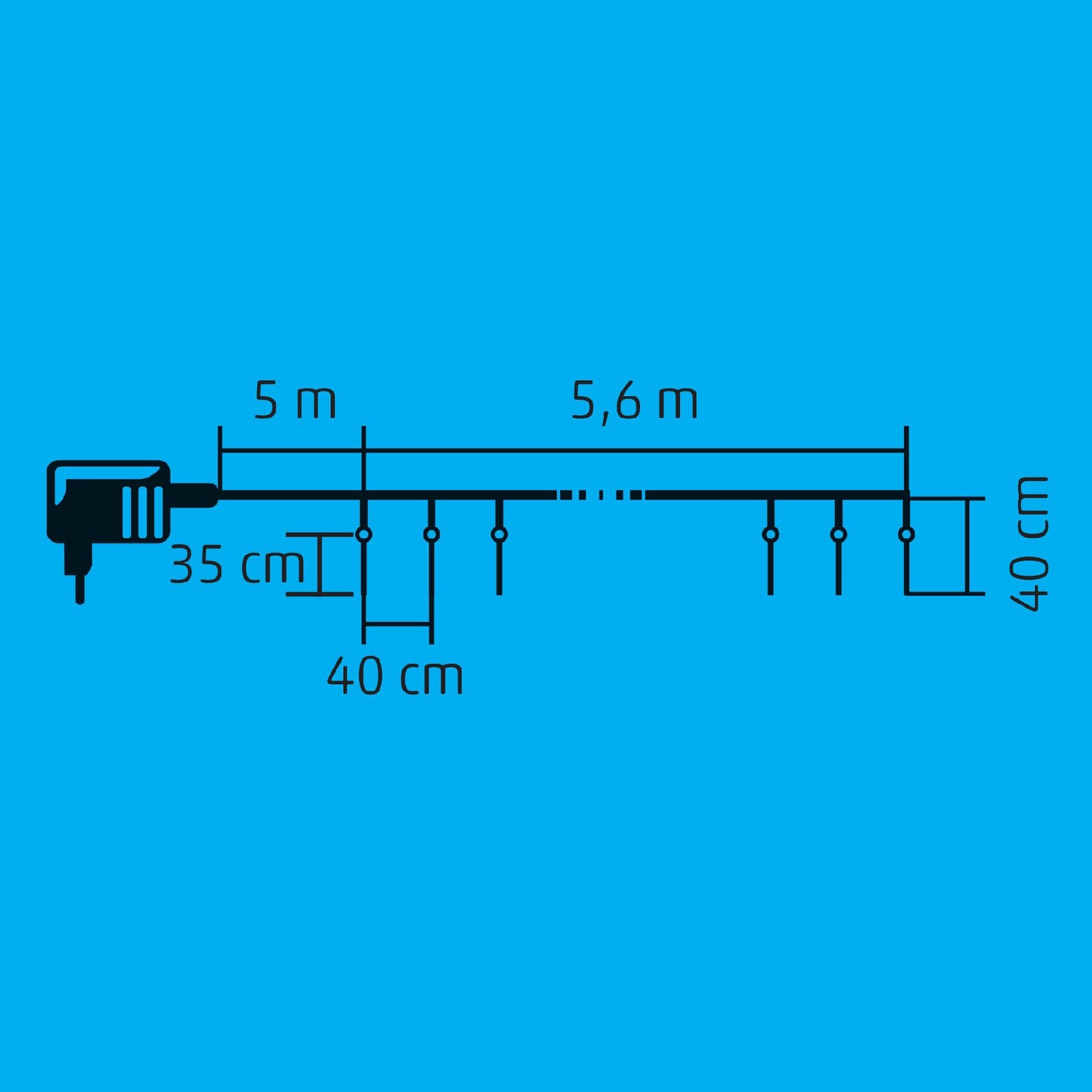 Ghirlanda tip sloi de gheata, 240 LED-uri Home Zep, 5.6m, IP44