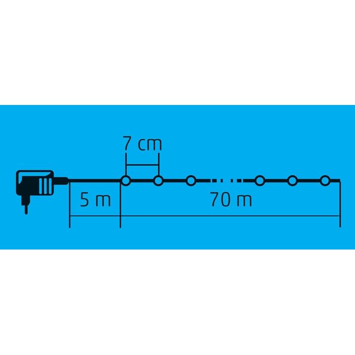 Ghirlanda cu 1000 LED-uri Home Zep, lumina alb cald, statica, pentru exterior, 70m, 230V