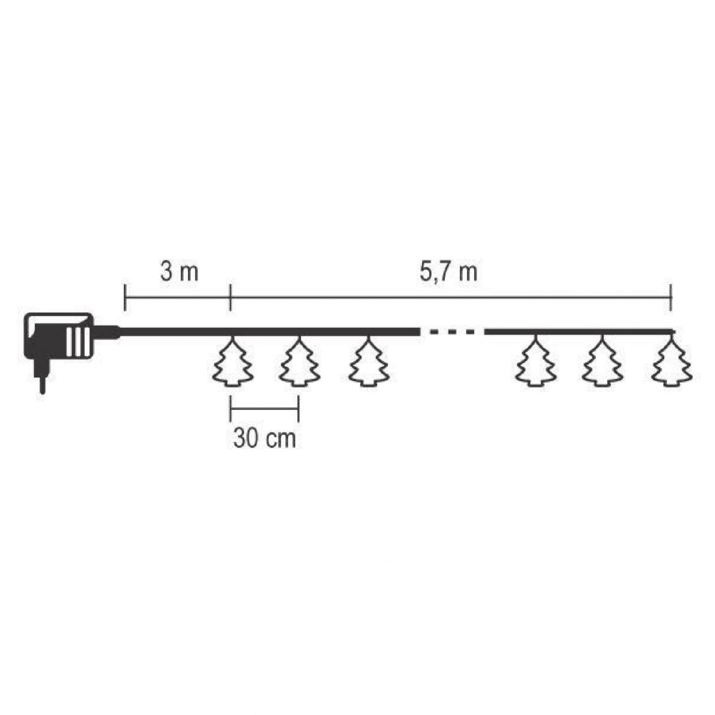 Ghirlanda cu figurile de lemn decorative Home Zep, 20 LED-uri, 5.7m, lumina alba calda