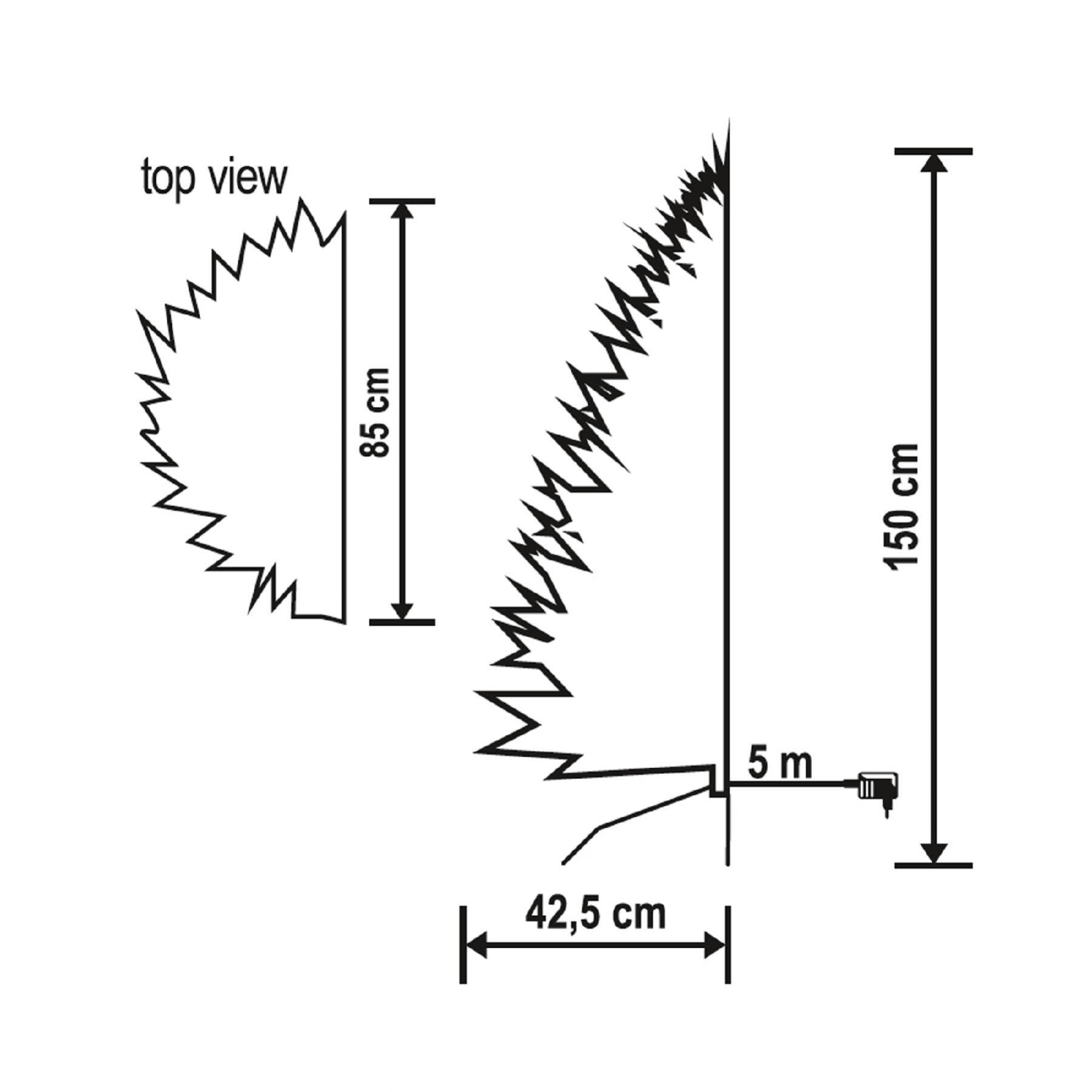 Brad artificial Home Zep, 150 cm, 180 LED-uri, lumina alba calda, 373 ramuri, cu talpa metalica