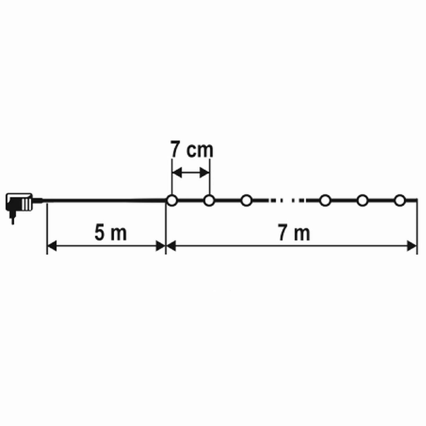 Ghirlanda cu 100 LED-uri, 7m, lumina alba calda, 8 programe