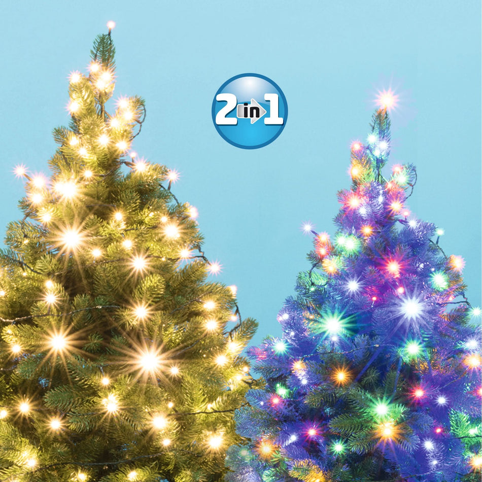 Ghirlanda cu 200 LED-uri Home Zep, 14m, lumina alb cald/ multicolor, 230V