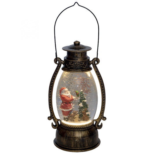 Felinar cu lichid si sclipici Home Zep, 13,5 x 11 x 26 cm, pe baterii