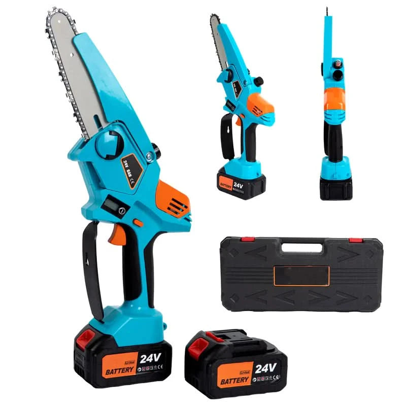 Mini drujba cu acumulator ZEP Ieto, 24V, lama 4 inch, 2 baterii 6Ah, sistem ungere si LED