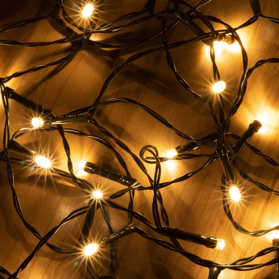 Ghirlanda LED 50 LED Alb Cald 4,9m cu Temporizator si Baterii pentru Interior